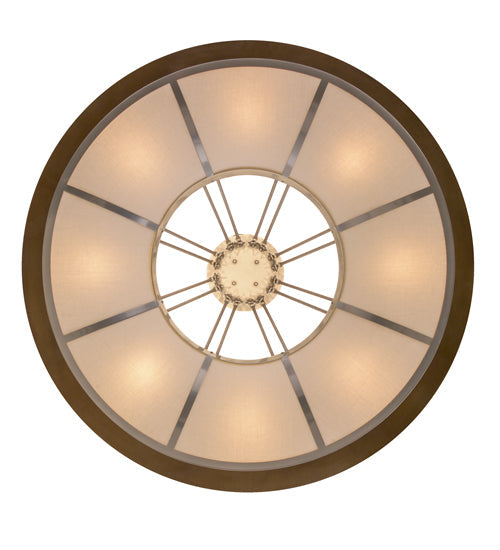 Meyda Lighting Cilindro 48" 16-Light Antique Copper And Pewter Ventura Pendant Light With Linen Textrene Shade