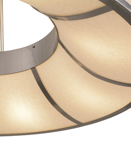 Meyda Lighting Cilindro 48" 16-Light Antique Copper And Pewter Ventura Pendant Light With Linen Textrene Shade