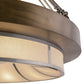 Meyda Lighting Cilindro 48" 16-Light Antique Copper And Pewter Ventura Pendant Light With Linen Textrene Shade