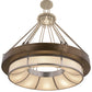 Meyda Lighting Cilindro 48" 16-Light Antique Copper And Pewter Ventura Pendant Light With Linen Textrene Shade