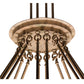 Meyda Lighting Cilindro 48" 16-Light Timeless Bronze Cortez Gold & Timeless Bronze Ventura Pendant Light With White Eggshel Textrene Shade