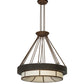 Meyda Lighting Cilindro 48" 16-Light Timeless Bronze Cortez Gold & Timeless Bronze Ventura Pendant Light With White Eggshel Textrene Shade