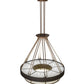 Meyda Lighting Cilindro 48" 16-Light Timeless Bronze Cortez Gold & Timeless Bronze Ventura Pendant Light With White Eggshel Textrene Shade