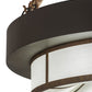Meyda Lighting Cilindro 48" 16-Light Timeless Bronze Cortez Gold & Timeless Bronze Ventura Pendant Light With White Eggshel Textrene Shade