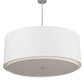 Meyda Lighting Cilindro 48" 5-Light 2-Tier Nickel Pendant Light With Beige Textrene & White Statuario Idalight Shade