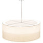 Meyda Lighting Cilindro 48" 5-Light 2-Tier Nickel Pendant Light With Beige Textrene & White Statuario Idalight Shade
