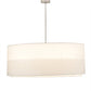 Meyda Lighting Cilindro 48" 5-Light 2-Tier Nickel Pendant Light With Beige Textrene & White Statuario Idalight Shade