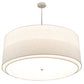 Meyda Lighting Cilindro 48" 5-Light 2-Tier Nickel Pendant Light With Beige Textrene & White Statuario Idalight Shade