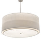 Meyda Lighting Cilindro 48" 5-Light 2-Tier Nickel Pendant Light With Beige Textrene & White Statuario Idalight Shade