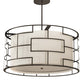 Meyda Lighting Cilindro 48" 6-Light Bronze Mosaic Pendant Light With Cream Textrene & Statuario Idalight Shade