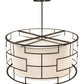 Meyda Lighting Cilindro 48" 6-Light Bronze Mosaic Pendant Light With Cream Textrene & Statuario Idalight Shade