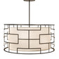 Meyda Lighting Cilindro 48" 6-Light Bronze Mosaic Pendant Light With Cream Textrene & Statuario Idalight Shade