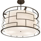 Meyda Lighting Cilindro 48" 6-Light Bronze Mosaic Pendant Light With Cream Textrene & Statuario Idalight Shade