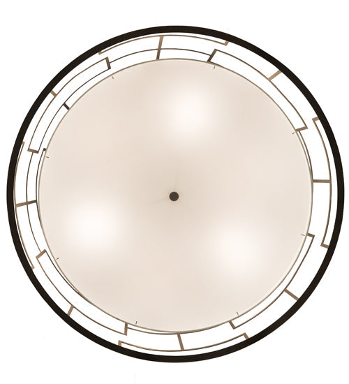 Meyda Lighting Cilindro 48" 6-Light Bronze Mosaic Pendant Light With Cream Textrene & Statuario Idalight Shade