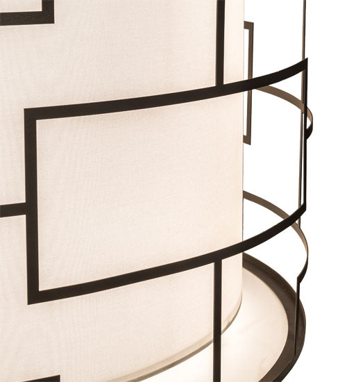 Meyda Lighting Cilindro 48" 6-Light Bronze Mosaic Pendant Light With Cream Textrene & Statuario Idalight Shade
