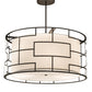 Meyda Lighting Cilindro 48" 6-Light Bronze Mosaic Pendant Light With Cream Textrene & Statuario Idalight Shade