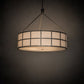 Meyda Lighting Cilindro 48" 6-Light Nickel Barnabas Pendant Light With Laura White & Statuario Idalight Shade