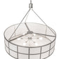 Meyda Lighting Cilindro 48" 6-Light Nickel Barnabas Pendant Light With Laura White & Statuario Idalight Shade