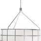 Meyda Lighting Cilindro 48" 6-Light Nickel Barnabas Pendant Light With Laura White & Statuario Idalight Shade