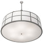 Meyda Lighting Cilindro 48" 6-Light Nickel Barnabas Pendant Light With Laura White & Statuario Idalight Shade