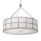 Meyda Lighting Cilindro 48" 6-Light Nickel Barnabas Pendant Light With Laura White & Statuario Idalight Shade