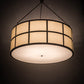 Meyda Lighting Cilindro 48" 6-Light Timeless Bronze Semi-flush Mount Light With Laura Beige Textrene Shade