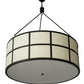 Meyda Lighting Cilindro 48" 6-Light Timeless Bronze Semi-flush Mount Light With Laura Beige Textrene Shade