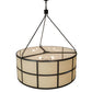 Meyda Lighting Cilindro 48" 6-Light Timeless Bronze Semi-flush Mount Light With Laura Beige Textrene Shade