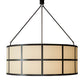 Meyda Lighting Cilindro 48" 6-Light Timeless Bronze Semi-flush Mount Light With Laura Beige Textrene Shade