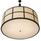Meyda Lighting Cilindro 48" 6-Light Timeless Bronze Semi-flush Mount Light With Laura Beige Textrene Shade
