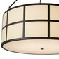 Meyda Lighting Cilindro 48" 6-Light Timeless Bronze Semi-flush Mount Light With Laura Beige Textrene Shade