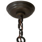 Meyda Lighting Cilindro 48" 6-Light Timeless Bronze Semi-flush Mount Light With Laura Beige Textrene Shade