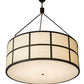 Meyda Lighting Cilindro 48" 6-Light Timeless Bronze Semi-flush Mount Light With Laura Beige Textrene Shade