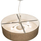 Meyda Lighting Cilindro 48" 7-Light White Pendant Light With Off White Textrene & White Statuario Idalight Shade