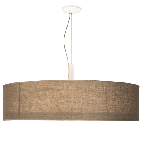 Meyda Lighting Cilindro 48" 7-Light White Pendant Light With Off White Textrene & White Statuario Idalight Shade