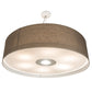 Meyda Lighting Cilindro 48" 7-Light White Pendant Light With Off White Textrene & White Statuario Idalight Shade