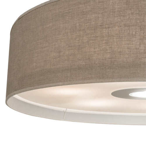 Meyda Lighting Cilindro 48" 7-Light White Pendant Light With Off White Textrene & White Statuario Idalight Shade