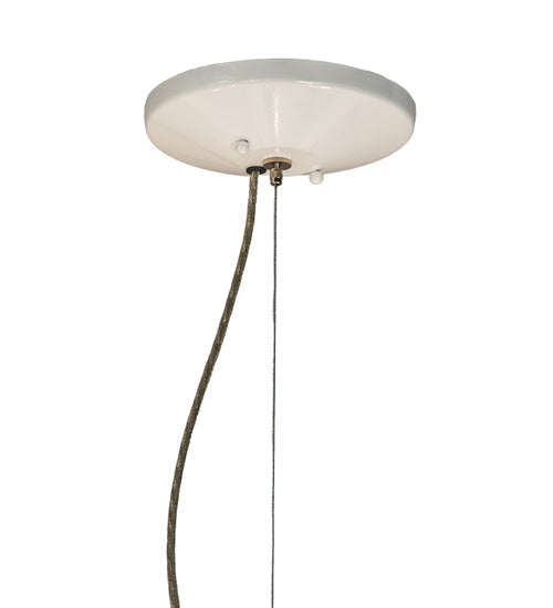 Meyda Lighting Cilindro 48" 7-Light White Pendant Light With Off White Textrene & White Statuario Idalight Shade