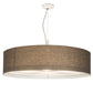 Meyda Lighting Cilindro 48" 7-Light White Pendant Light With Off White Textrene & White Statuario Idalight Shade