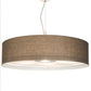 Meyda Lighting Cilindro 48" 7-Light White Pendant Light With Off White Textrene & White Statuario Idalight Shade