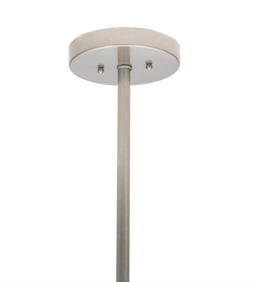 Meyda Lighting Cilindro 48" 8-Light 2-Tier Nickel Powder Coat Pendant Light With White Textrene Shade