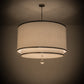 Meyda Lighting Cilindro 48" 8-Light 2-Tier Nickel Powder Coat Pendant Light With White Textrene Shade