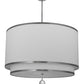 Meyda Lighting Cilindro 48" 8-Light 2-Tier Nickel Powder Coat Pendant Light With White Textrene Shade