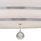 Meyda Lighting Cilindro 48" 8-Light 2-Tier Nickel Powder Coat Pendant Light With White Textrene Shade