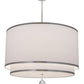 Meyda Lighting Cilindro 48" 8-Light 2-Tier Nickel Powder Coat Pendant Light With White Textrene Shade