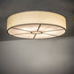 Meyda Lighting Cilindro 48" 8-Light Antique Silver Flush Mount Light With Laura Beige Textrene & Whitestone Idalight Shade
