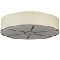 Meyda Lighting Cilindro 48" 8-Light Antique Silver Flush Mount Light With Laura Beige Textrene & Whitestone Idalight Shade
