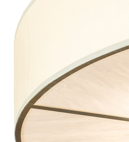 Meyda Lighting Cilindro 48" 8-Light Antique Silver Flush Mount Light With Laura Beige Textrene & Whitestone Idalight Shade