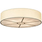 Meyda Lighting Cilindro 48" 8-Light Antique Silver Flush Mount Light With Laura Beige Textrene & Whitestone Idalight Shade