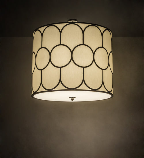 Meyda Lighting Cilindro 48" 8-Light Bronze Metallic Homer Pendant Light With Marble Eggshell Textrene Shade